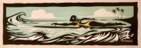 Woodcut Surfer Girl, 1/250 by Mike Field