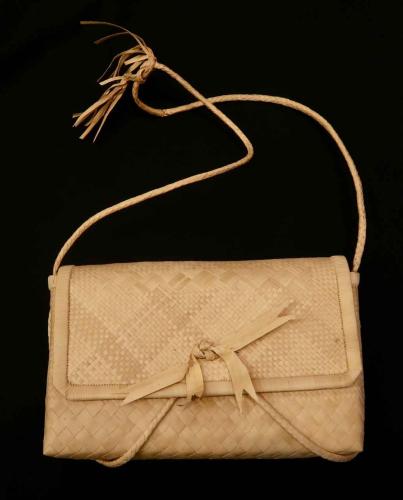 Woven Purse with Ribbon by Unknown