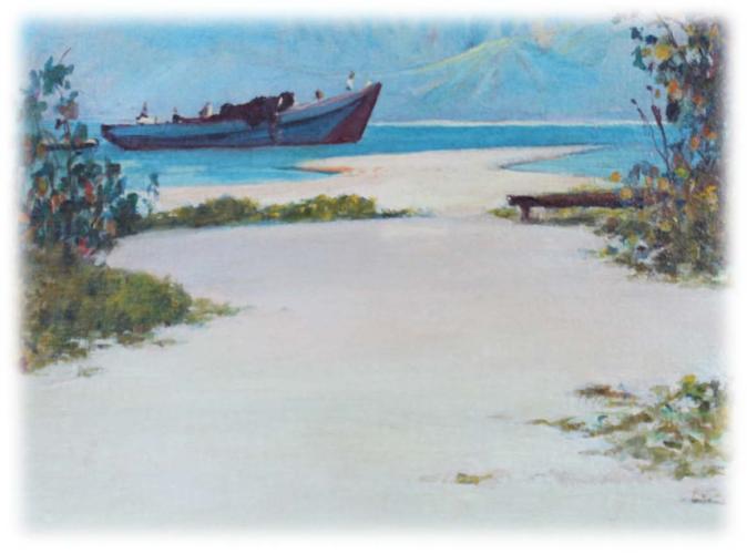 Sampan off Mokapu by David Howard Hitchcock %281861-1943%29