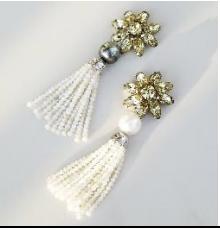 Vintage Rhinestone and Pearl Earrings_VTE22 by Margo Ray '94