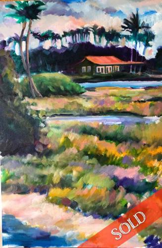 Dusk, Parker Woods Cottage by Peter Jefferson