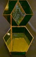 Small Green Hexagon Stained Glass Box by David McCoy