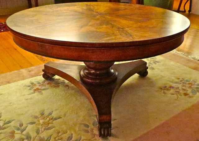 Antique Koa Centered Round Table by Unknown