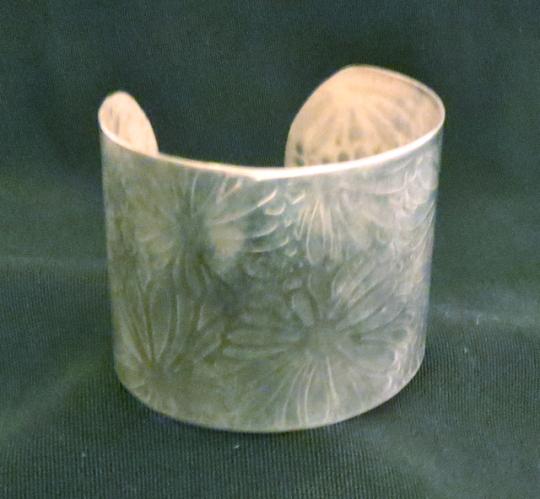 Argentium Silver Cuff w/Flower imprints by Lana McMahon