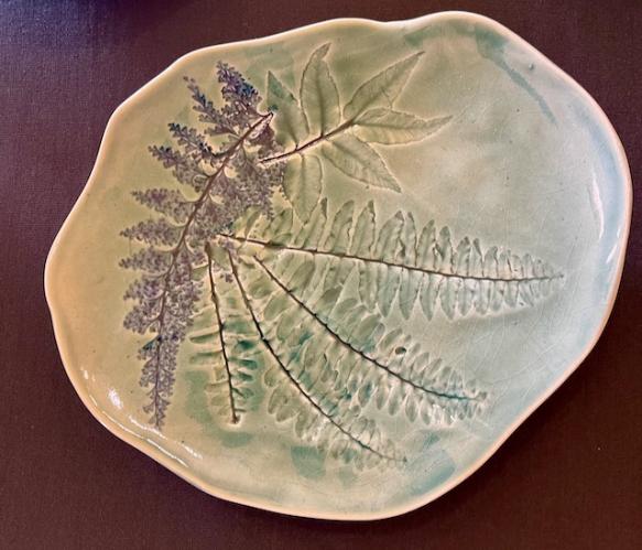 Green Fern Plate by Rebecca Mach