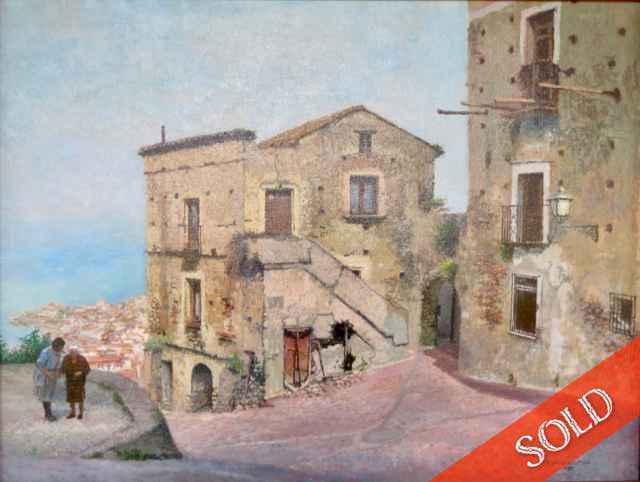 Italy, A Village Scene by Edwin B. Kayton