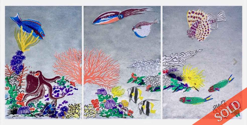 Coral Garden I, II, III (triptych) by Mayumi Oda
