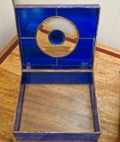 Medium Dark Blue Glass Box by David McCoy