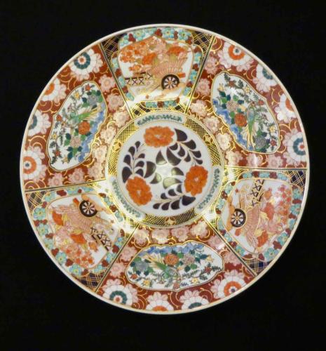 Large Japanese Imari Chop Plate with stand by Unknown Unknown