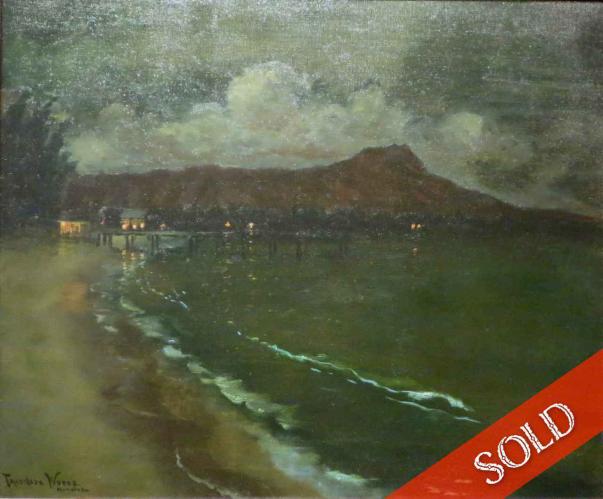 Diamond Head by Moonlight by Theodore Wores (1859-1939)