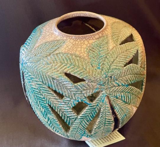 Four Carved Palm Trees Vessel by David & Doni Reisland