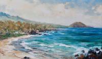 Palauea Beach, South view, Wailea, Maui by Hajime Okuda (1906-1992)