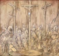 Calvary with Three Crosses (The Crucifixion) by Jean Charlot (1898-1979)
