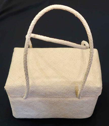 Woven Two Handle Purse with Lift Top by Unknown