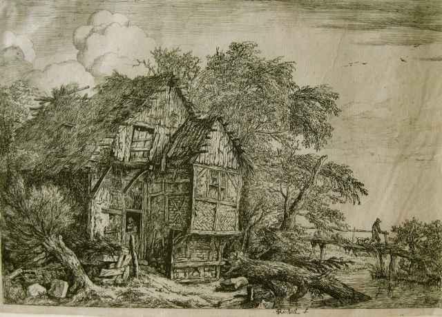 Small Bridge by Jacob van Ruisdael (1629-1682)