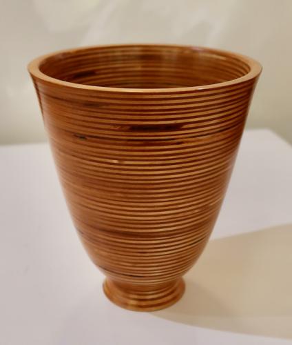 Birch Plywood Deep Bowl with Footed Base by Kelly Dunn