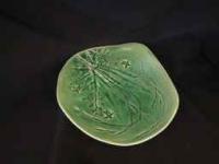 Green Stoneware Plate, with 3 Honu Design by Birgitta Frazier