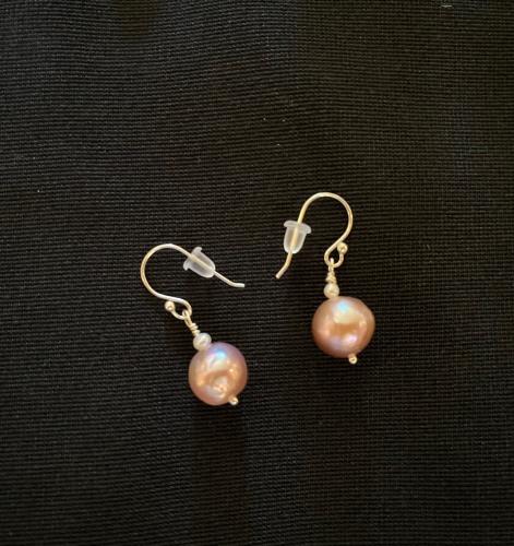 Edison Pink Pearl Earrings by Rebecca Mach