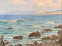Haleakala from Wailea Beach by D. Howard Hitchcock (1861-1943)