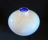 White Opalescent Globe Vase by Wilfred Yamasawa