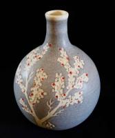 Ohia Tree Carved Long Neck Vase_032219 by Birgitta Frazier