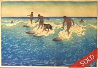 Surfriders, Honolulu by Charles Bartlett (1860-1940)