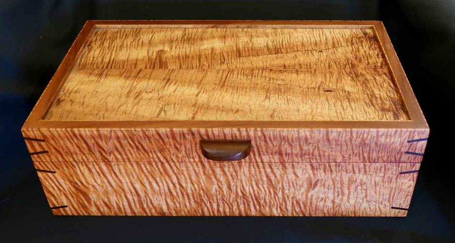 Curly Koa Jewelry Box with Sandalwood Tray by Marcus Castaing