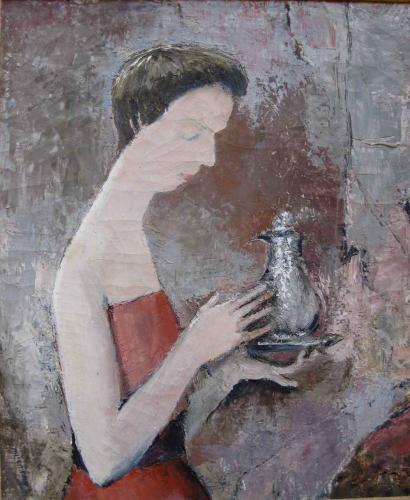 Woman with Teapot by Peter Hayward (1905-1993)