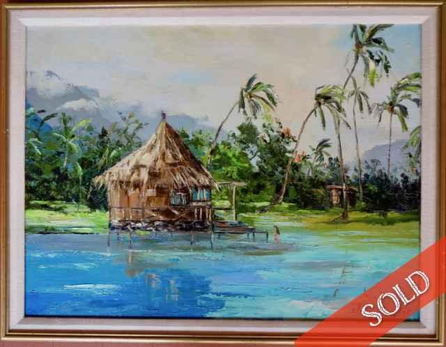 Pao Pao Bay, Moorea, Tahiti by Elma Taylor (1900-1992)