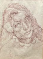 Woman's Face (after Gauguin) by Madge Tennent (1889-1972)