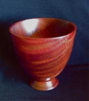 Turned milo bowl with foot by Frank McClure