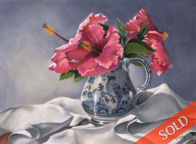 Hilo Hibiscus and Dutch Delft by Kathy Long