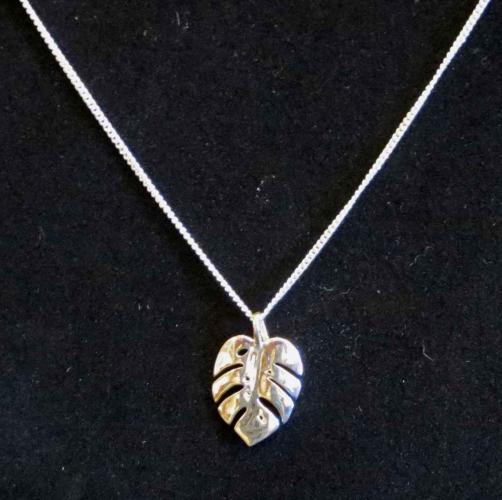 Large Monstera Leaf Necklace by Thomas Eimer