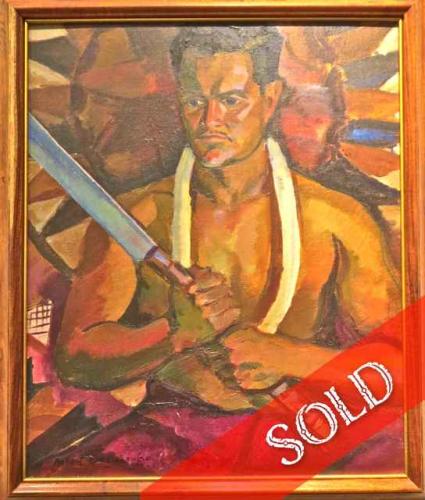 Hawaiian Man with Machete by Robert Lee Eskridge (1891-1975)