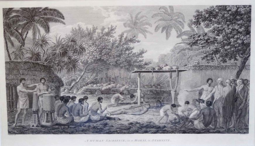 A Human Sacrifice in a Morai, Otaheite by John Webber (1752-1793)