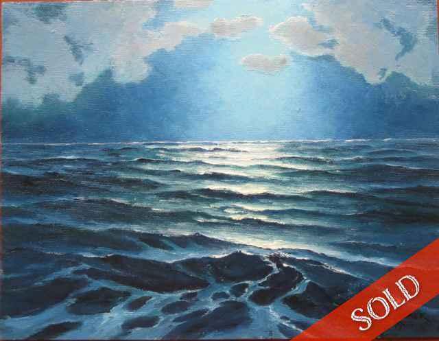Moonlight at Sea by Charles (C.S.) Marek (1891-1979)