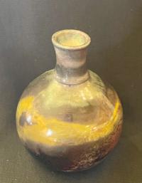 Pit Fired Vase, Skinny Neck by Birgitta Frazier