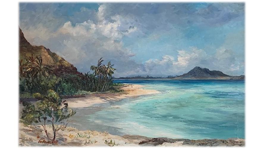 Mokapu Peninsula from Bellows by Betty Hay Freeland (1940-2023)