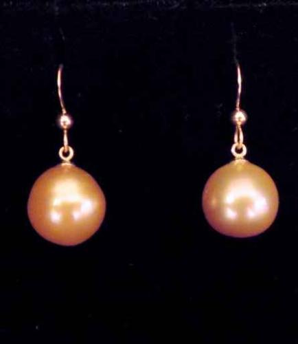 Golden South Sea Pearl Earrings_dangly_1 by Mac Dunford