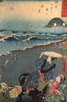 Beach and Waves by Utagawa Kunisada II (1786-1865)
