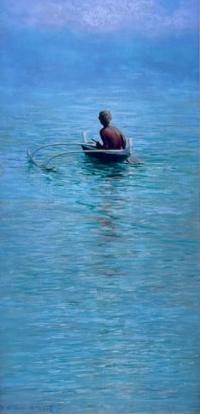 Hawaiian Canoe Paddler by D. Howard Hitchcock (1861-1943)