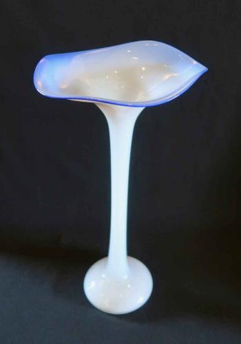 Blue-Rim Trumpet Vase by Wilfred Yamasawa