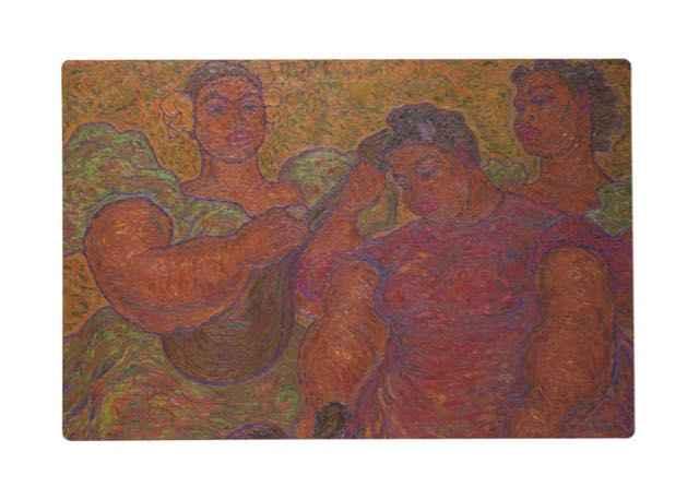 Laminated placemat, Three Musicians by Madge Tennent (1889-1972)